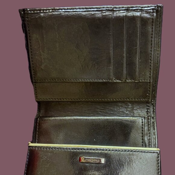Claudio Ferrici Black Leather Wallet Extra Long Fold Out Unisex Wallet EUC - Picture 2 of 12